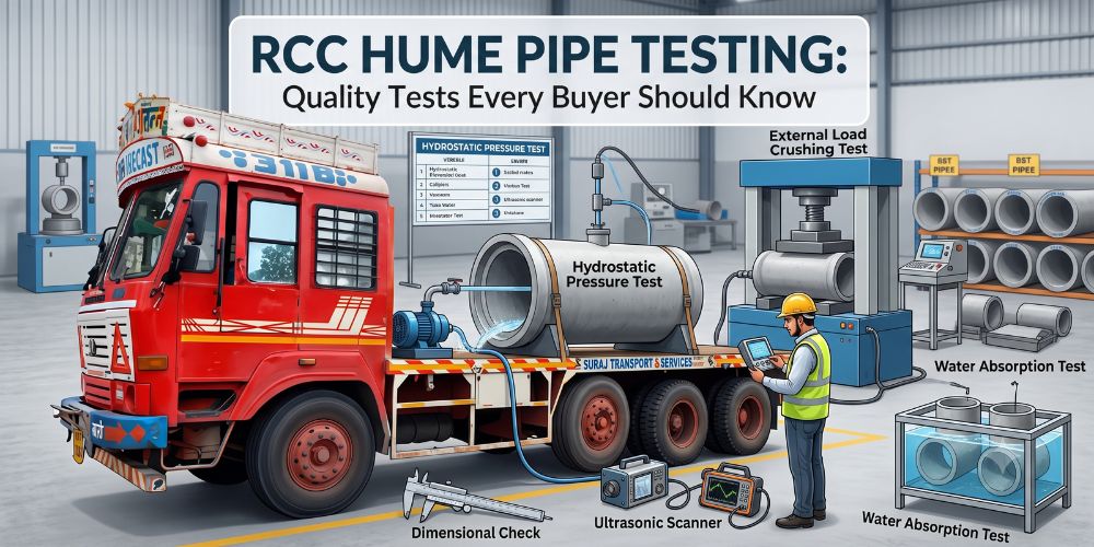 RCC Hume Pipe Testing